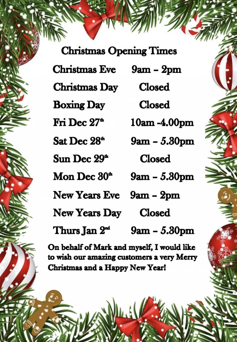 Christmas Opening Hours